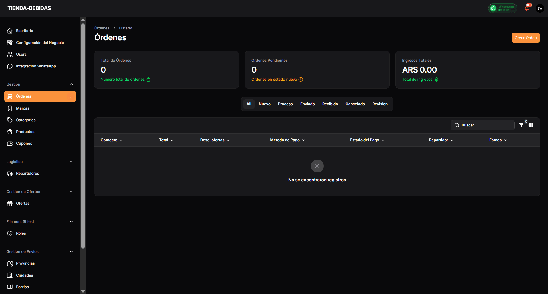 Gestión de órdenes de compra